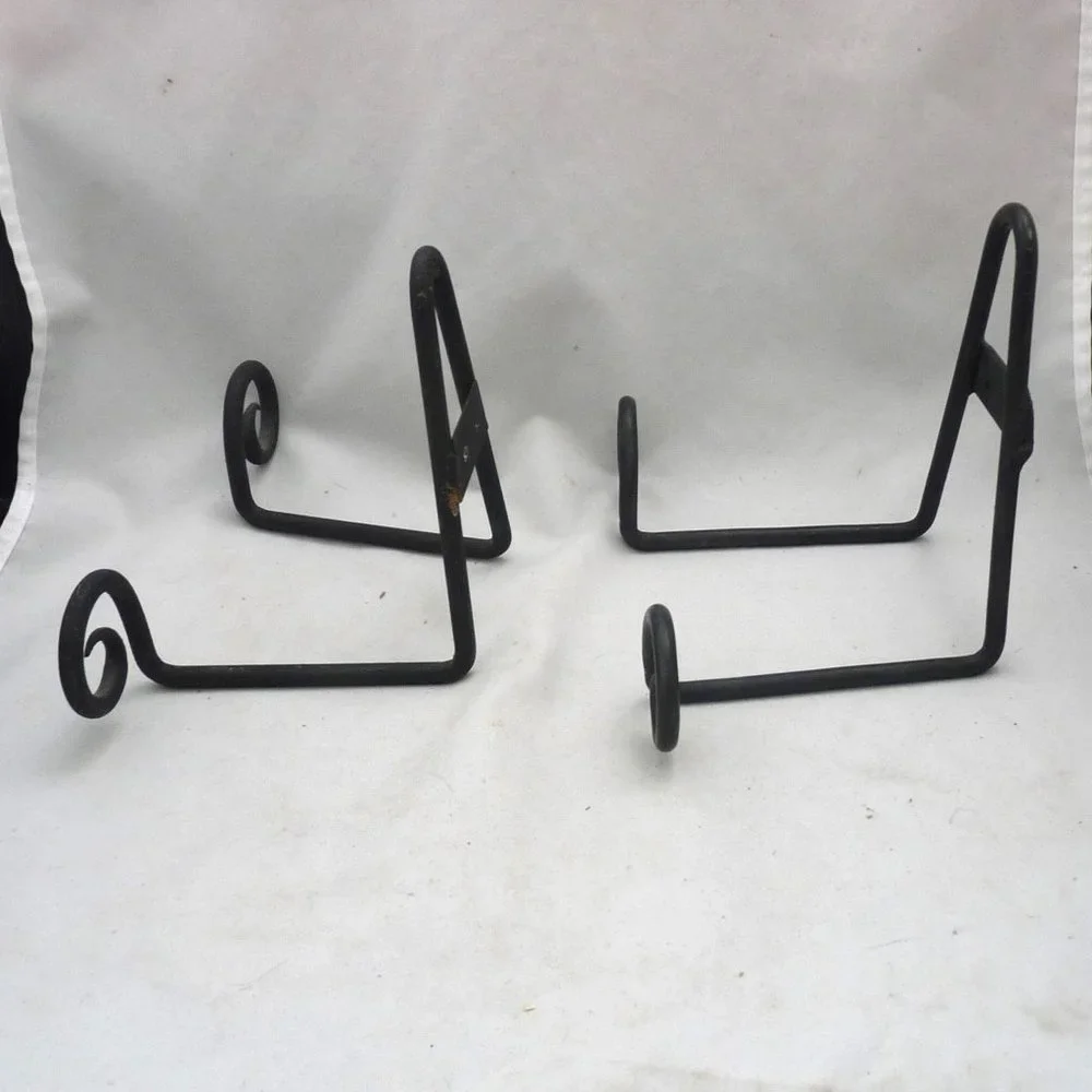 2 cast iron plate wall brackets forged Southwest country